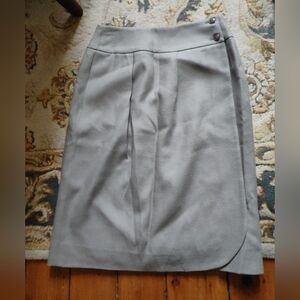 Vintage Erreuno Italy Wool Wrap Skirt Greige Stunning Fully Lined Armani